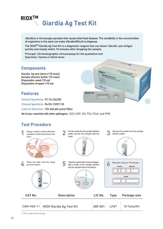 GIARDIA ANTIGEN, RIDX, VET RAPID KIT Skrooll.med